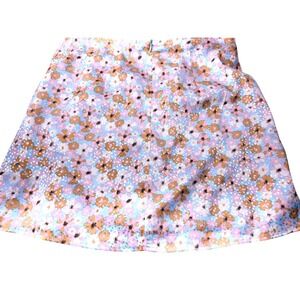 Altar'd State Floral Mini Skirt Blue Pink Orange Jacquard Lined Size L
